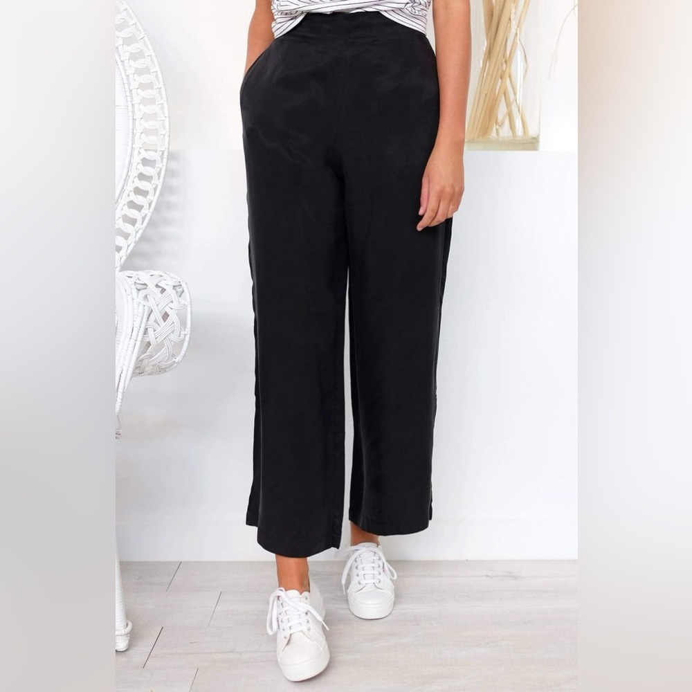 Assembly label cupro black cropped pants